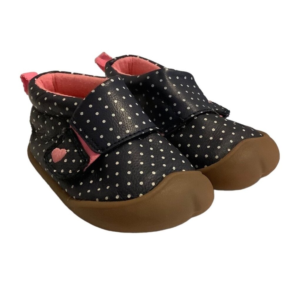Carter's ABBY Every Step Leather Blend Crawl Shoe Infant Baby Girl 3 Polka Dot